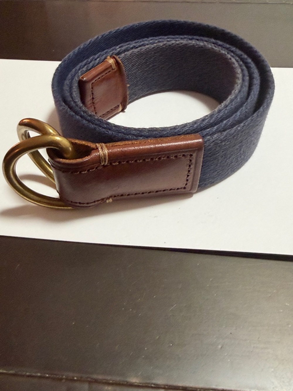 J. Crew D Ring Belt Twill Navy Size Large